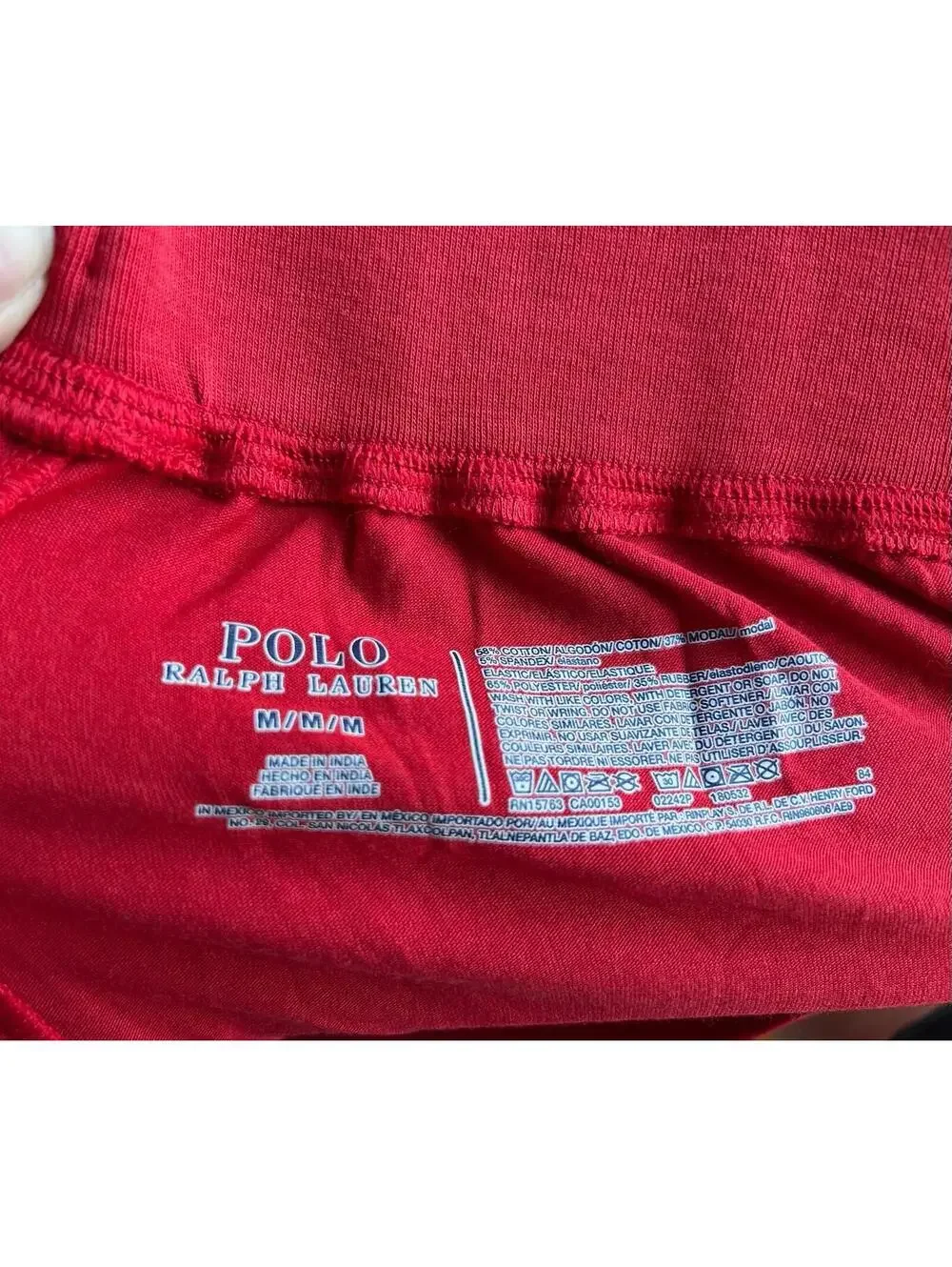 NWOT Polo Ralph Lauren RED LOGO KNIT COTTON Pajama Set Men's Medium